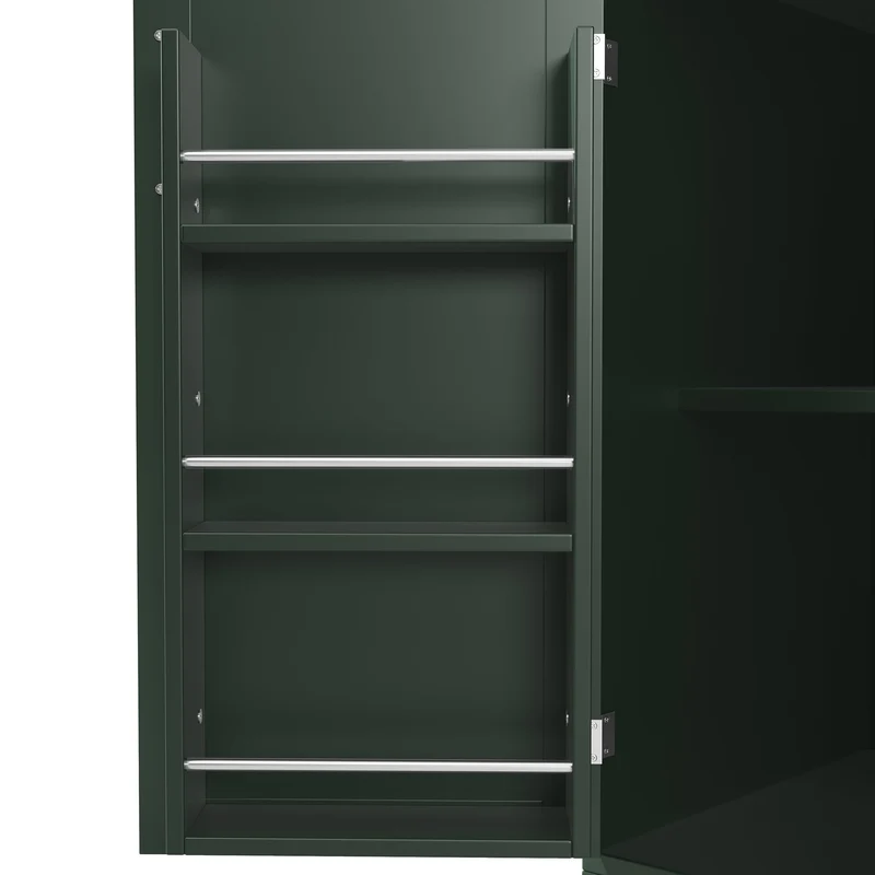 Pooled Buffet de cuisine 120x40x188 cm vert MDF avec LED, range-bouteilles et tiroirs