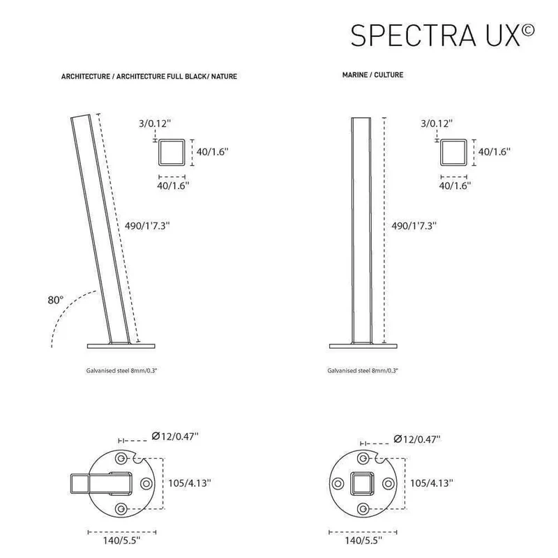 Parasol VERSA UX - 300x300 80 °