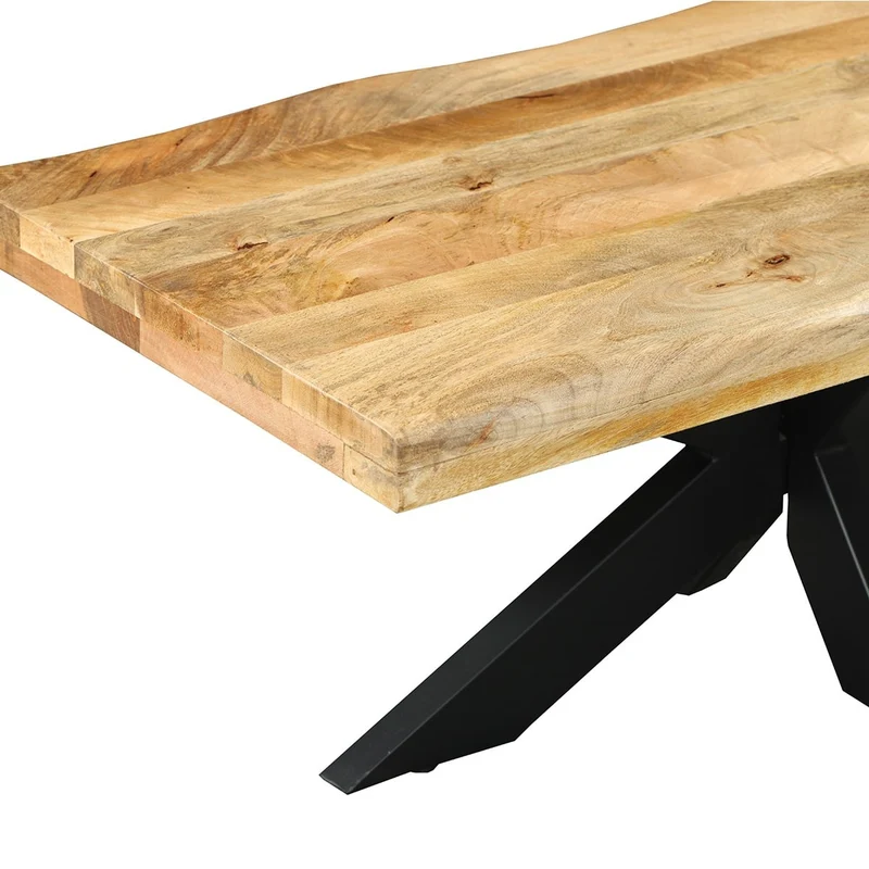 Table basse avec plateau en bois ondulé, 120x60xH45CM, EP6CM-POPPY