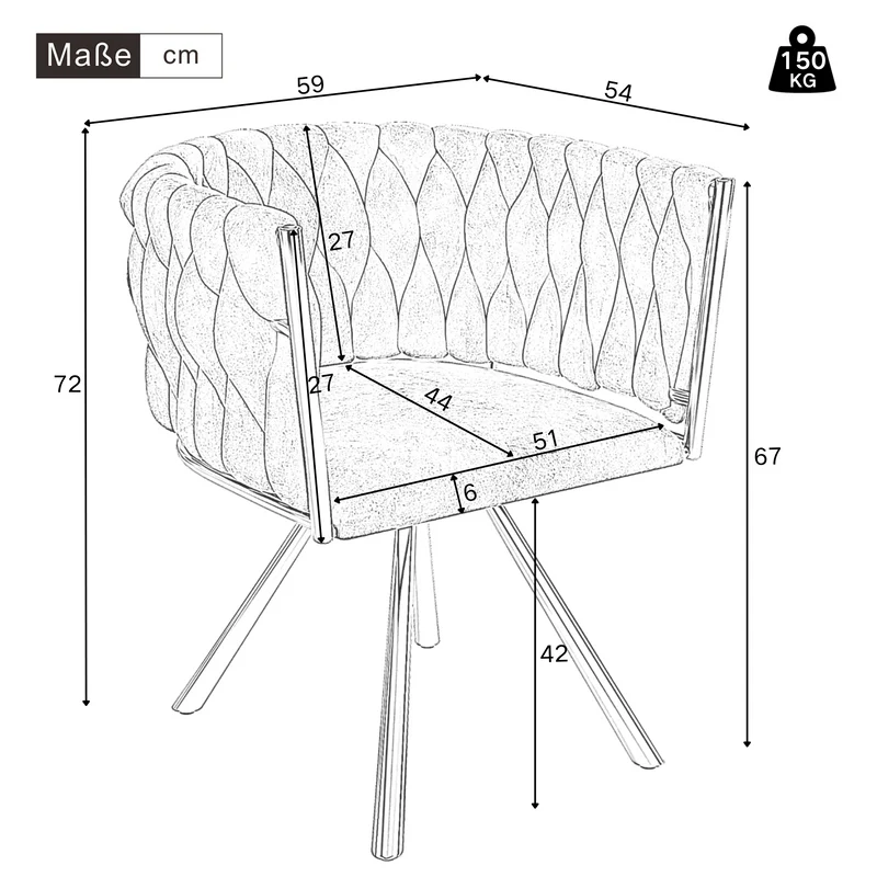 Lot de 2 chaises de salle à manger pivotantes velours beige et doré NEXUSNOVA