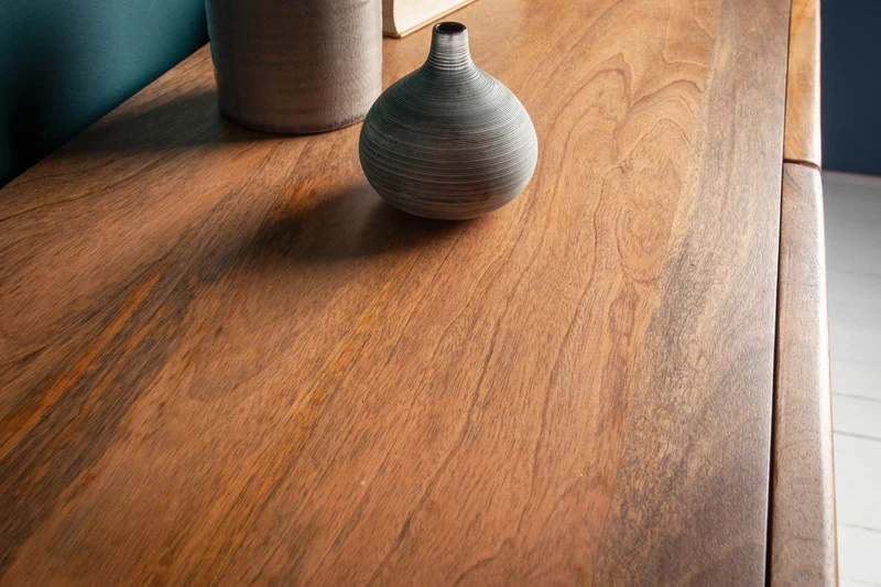 Buffet haut massif MARRAKESCH 120cm en manguier avec décoration style bohème