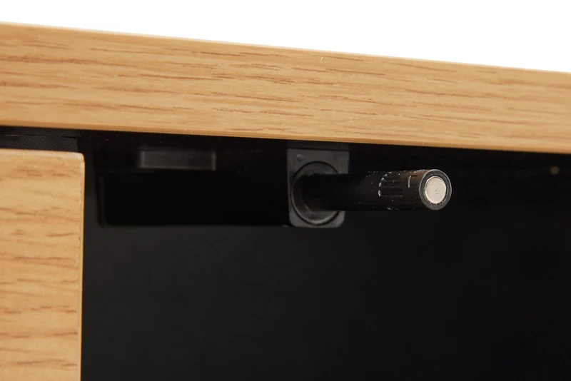 Tableau TV-Board LOFT 200cm naturel noir sept compartiments avec tiroir