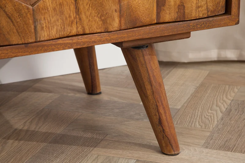 Buffet en bois massif MYSTIC LIVING 145cm commode finition pierre de Sheesham marron