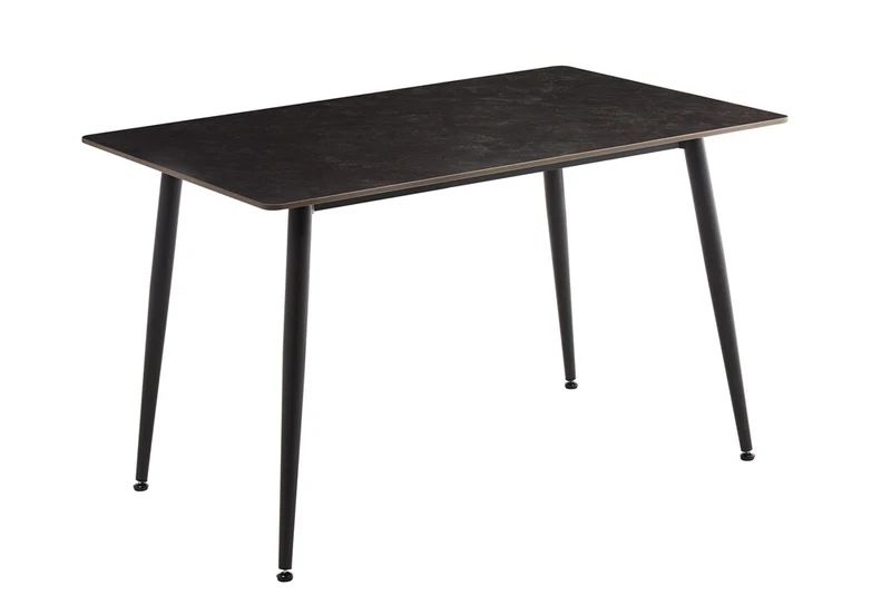 Table à manger moderne MILANO 140cm céramique anthracite pieds métal noir