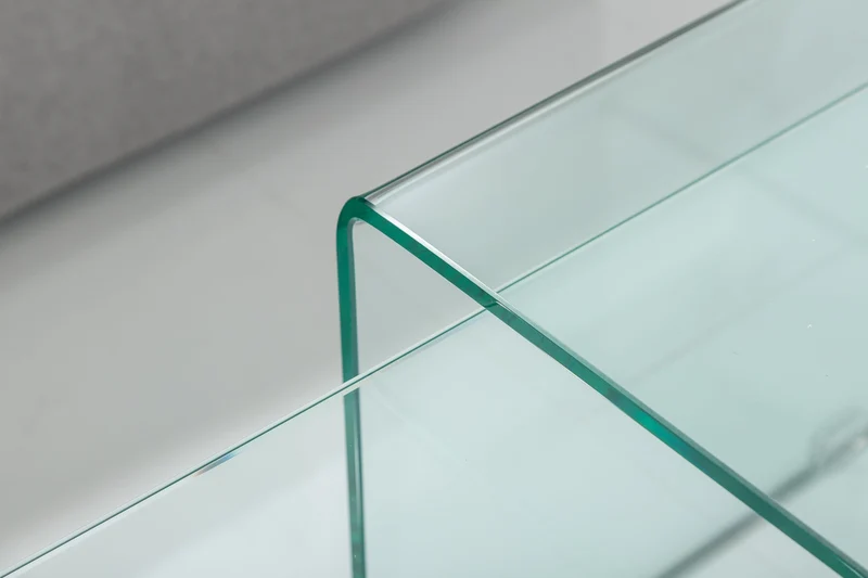 Set de 2 tables basses en verre de haute qualité FANTOME 100cm transparent