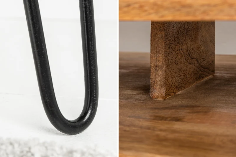 Bureau massif SCORPION 100cm pieds épingle en manguier naturel