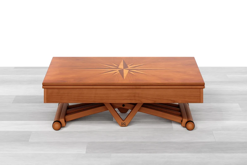 TAVOLINO TRASFORMABILE Top Intarsiato - 8/10 posti