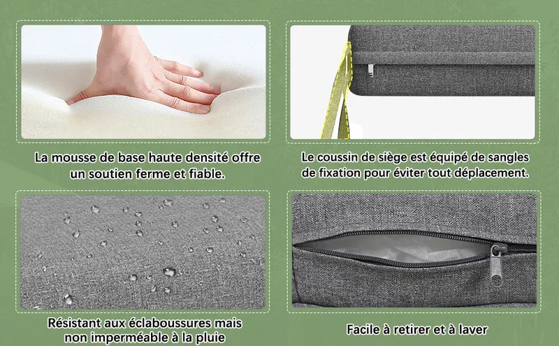 Salon de jardin 4-6 personnes gris modulable avec 3 tables basses et coussins INFINITEMORN