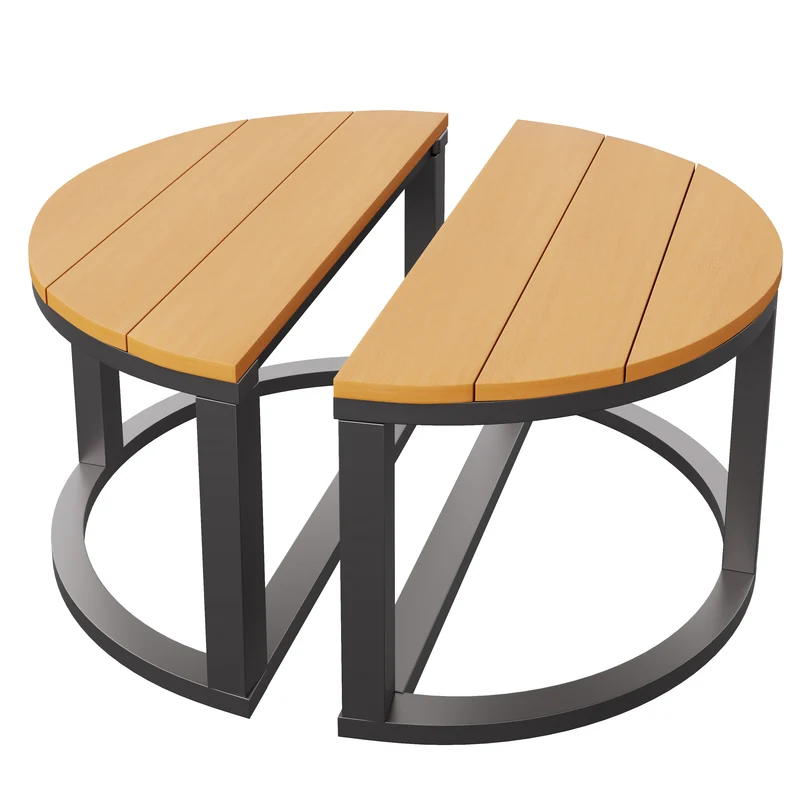 Salon de jardin 4-6 personnes gris modulable avec 3 tables basses et coussins INFINITEMORN