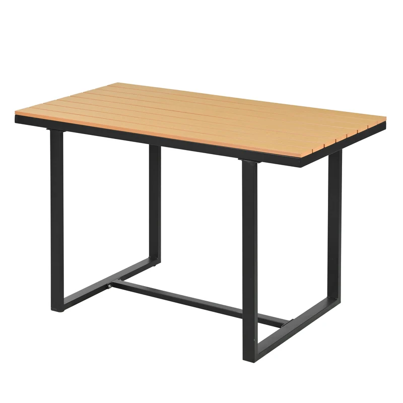 Salon de jardin d'angle modulable 6 places gris, table basse effet bois, 5 positions inclinable RIFTPULSE