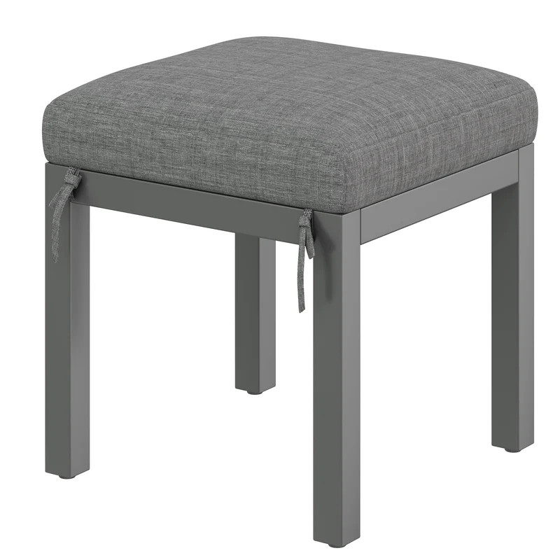 Salon de jardin moderne 6 pièces gris et table basse effet bois moudulable NEXUSNEX