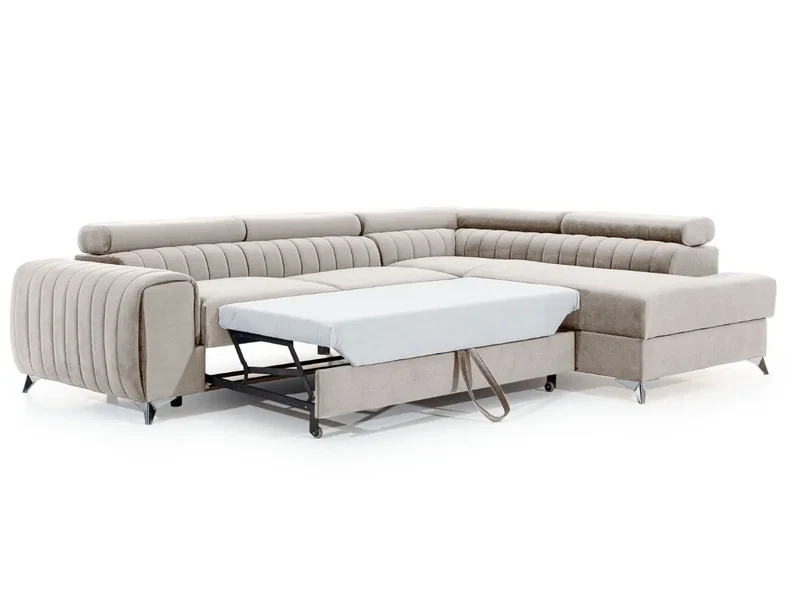 Canapé d'angle convertible têtières relevables SEOUL