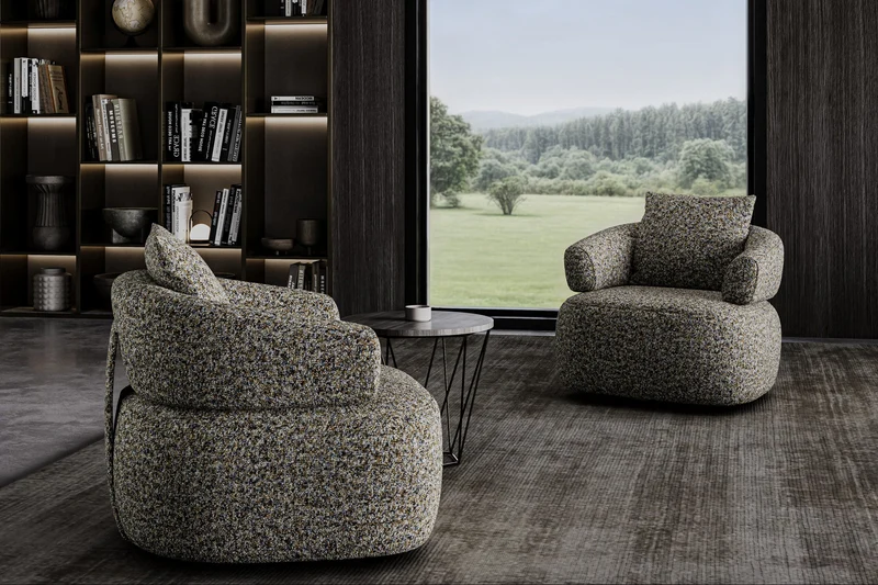 Fauteuil Ray | Fauteuil design arrondi fixe ou pivotant