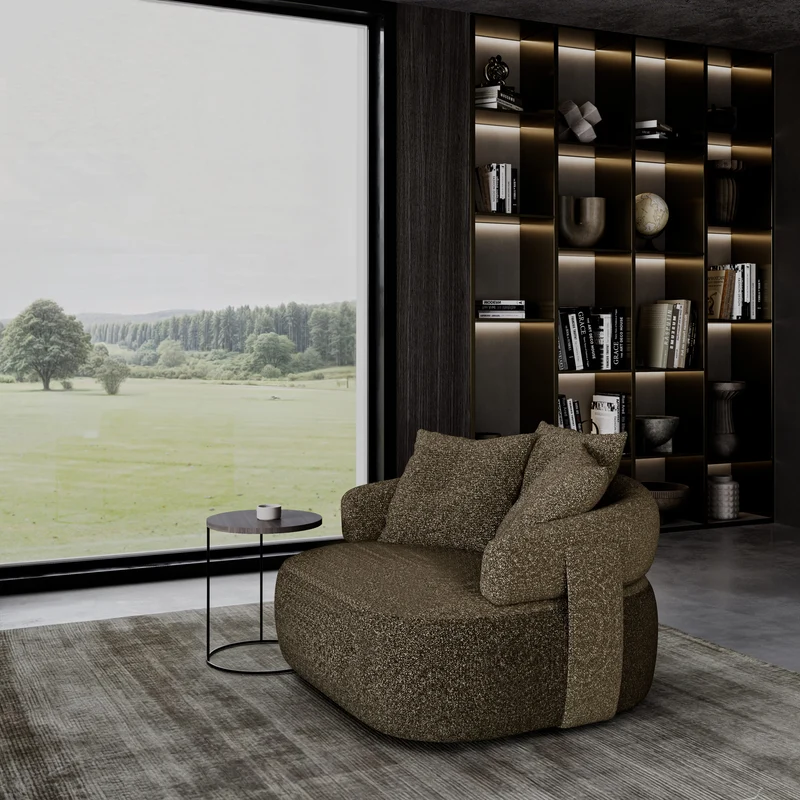 Fauteuil Ray | Fauteuil design arrondi fixe ou pivotant