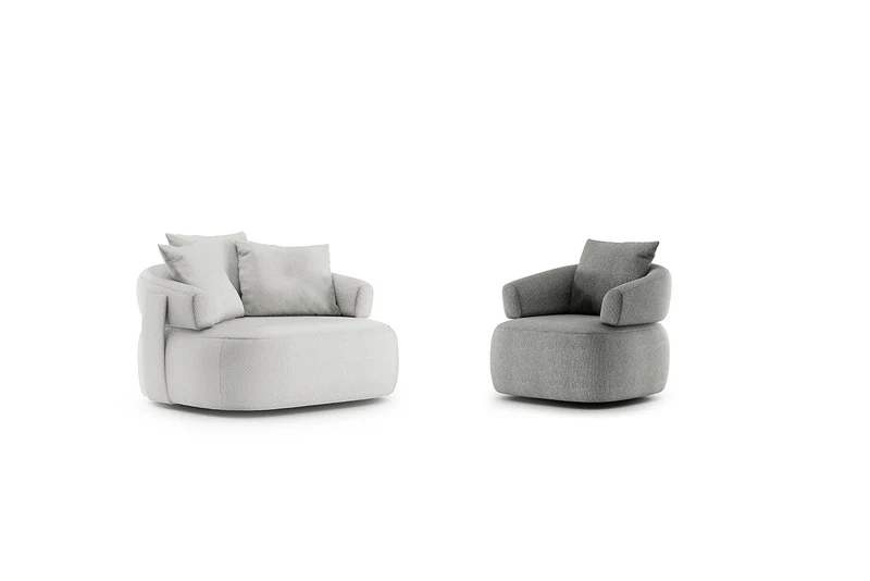 Fauteuil Ray | Fauteuil design arrondi fixe ou pivotant