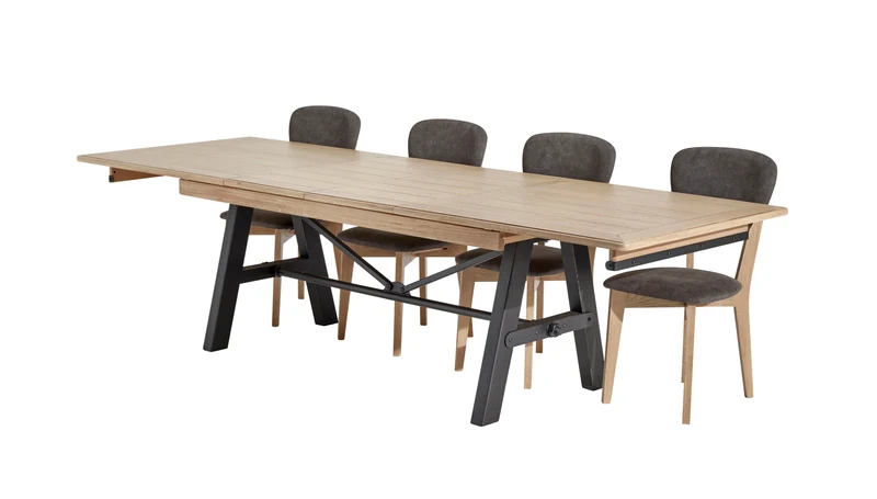 Table rectangulaire extensible - ADL - INDUS 100% chêne massif