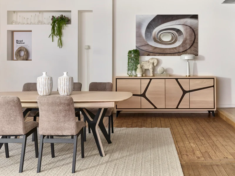 Table rectangulaire extensible - ADL - Néo 100% chêne massif