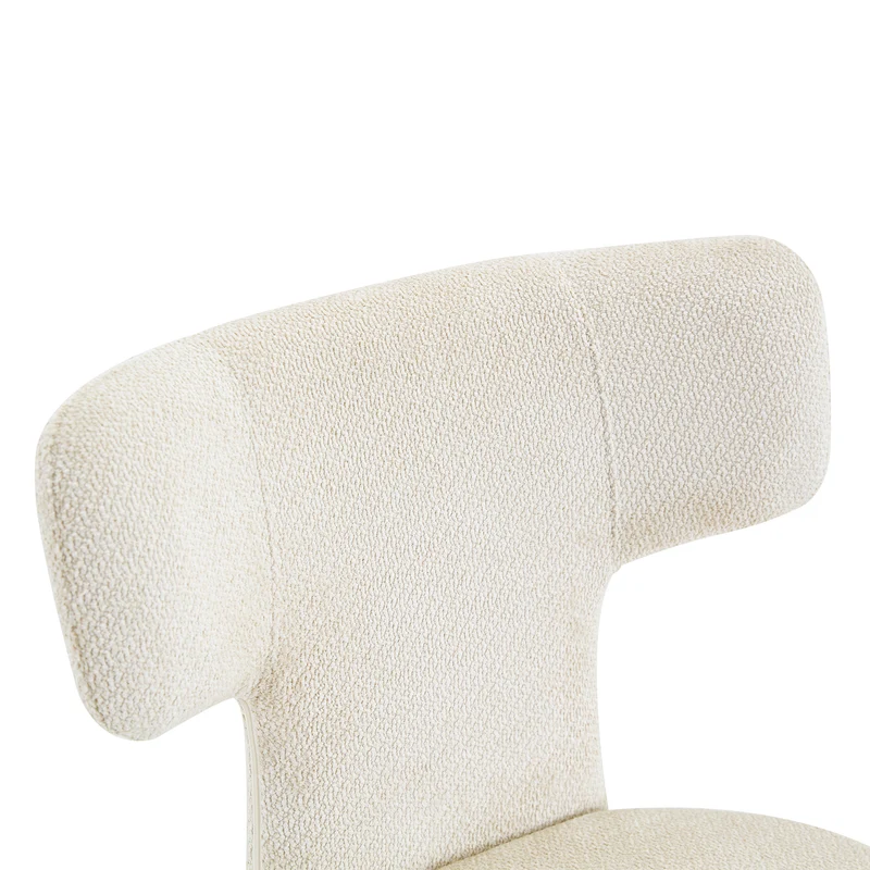 Lot de 2 chaises de salle à manger blanches en tissu, dossier forme T moderne RUSTICVANITYART