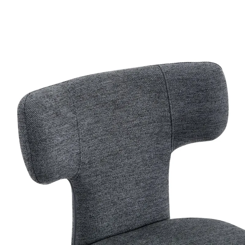 Lot de 2 chaises de salle à manger grises en tissu, dossier T moderne RUSTICVASEART