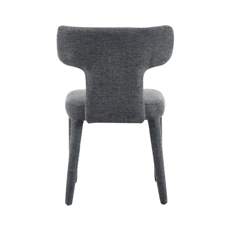 Lot de 2 chaises de salle à manger grises en tissu, dossier T moderne RUSTICVASEART