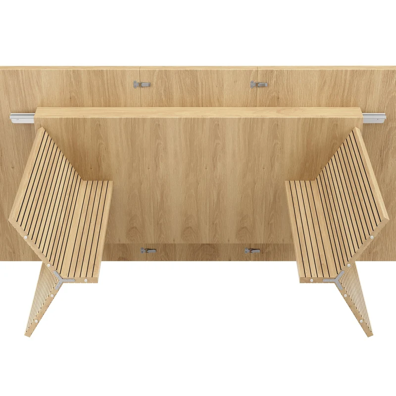 Table de salle à manger extensible effet bois pieds V rainurés 120–160cm RUSTICSOFAART