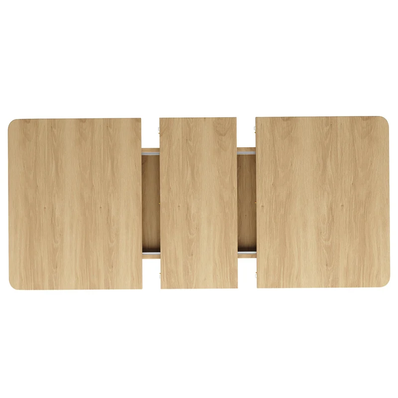 Table de salle à manger extensible effet bois pieds V rainurés 120–160cm RUSTICSOFAART