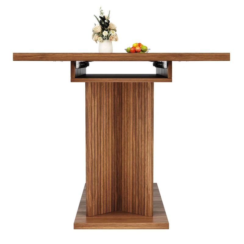 Table de salle à manger extensible bois foncé 120-160cm RUSTICPANEL