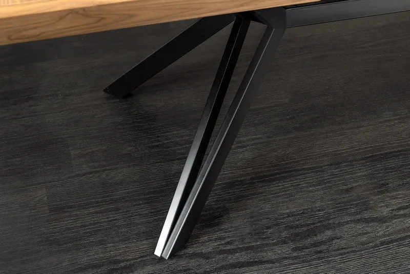 Table à manger extensible GIANT 200-320cm noyer naturel métal noir
