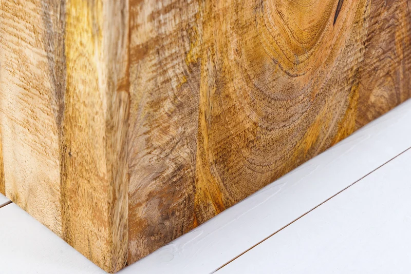 Ensemble solide de 2 tables d'appoint CURACAO 45 cm table basse cube en bois de manguier naturel faite à la main