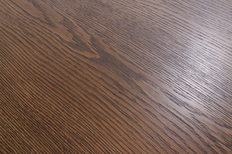 Table à manger ronde VALHALLA WOOD 120cm piètement pilier en chêne fumé