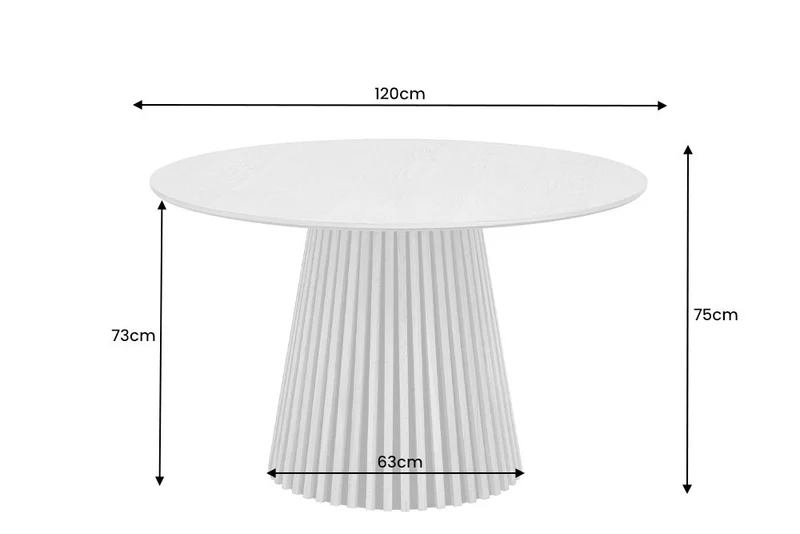 Table à manger ronde VALHALLA WOOD 120cm piètement pilier en chêne fumé