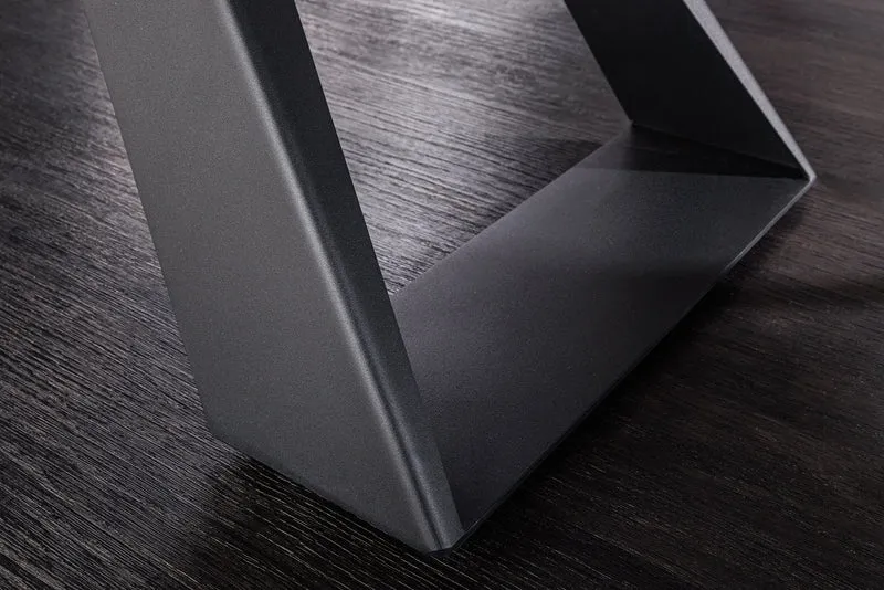 Table à manger extensible CONCORD 180-230cm céramique gris graphite métal noir