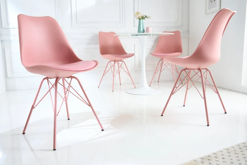 Lot de 2x chaises rétro SCANDINAVIA MEISTERSTÜCK rose