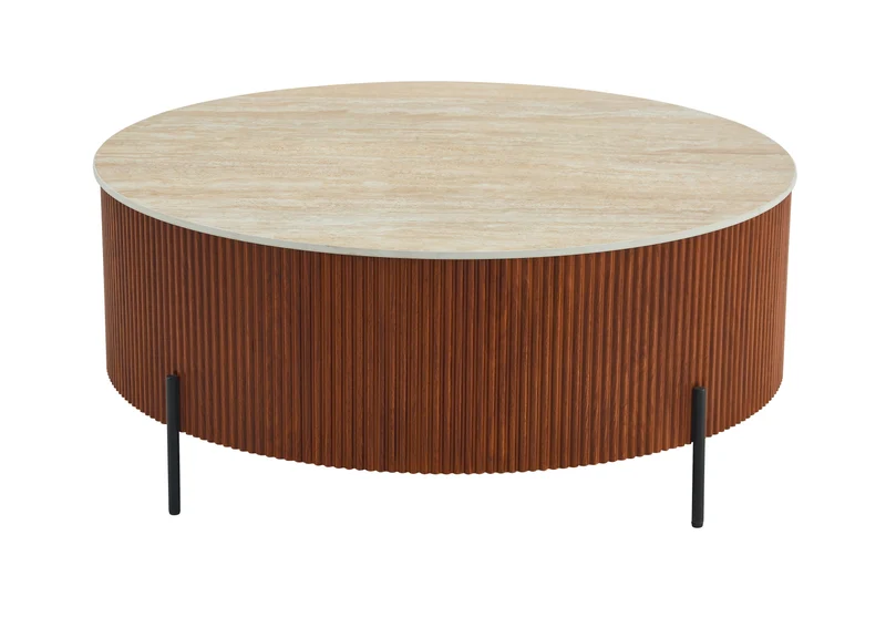 Table basse RUBY céramique noyer