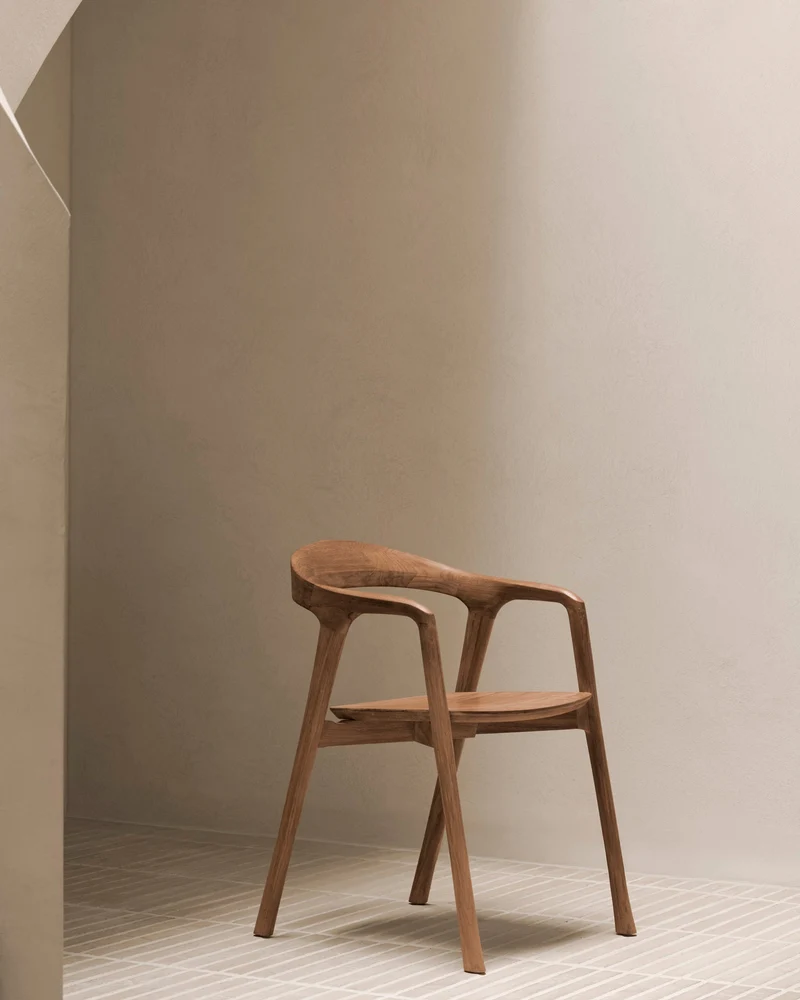 Ethnicraft - Bok Dining Chair Teak/Teak Brown(avec accoudoir)