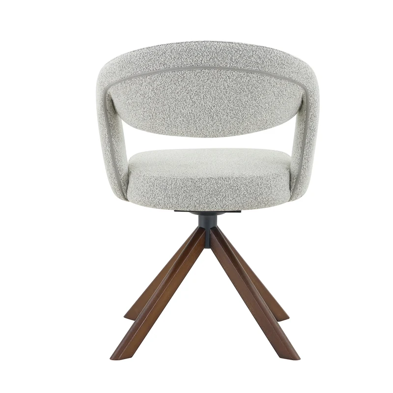 Lot de 2 chaises de salle à manger pivotantes 360° en tissu gris clair SCANDINAVIANMARBLEPL