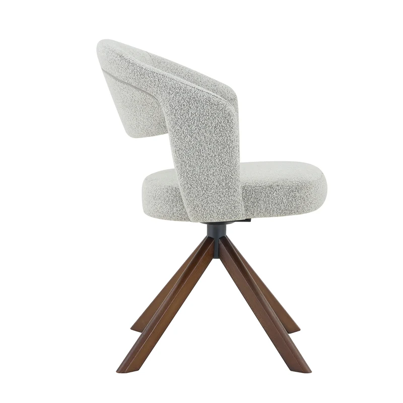 Lot de 2 chaises de salle à manger pivotantes 360° en tissu gris clair SCANDINAVIANMARBLEPL