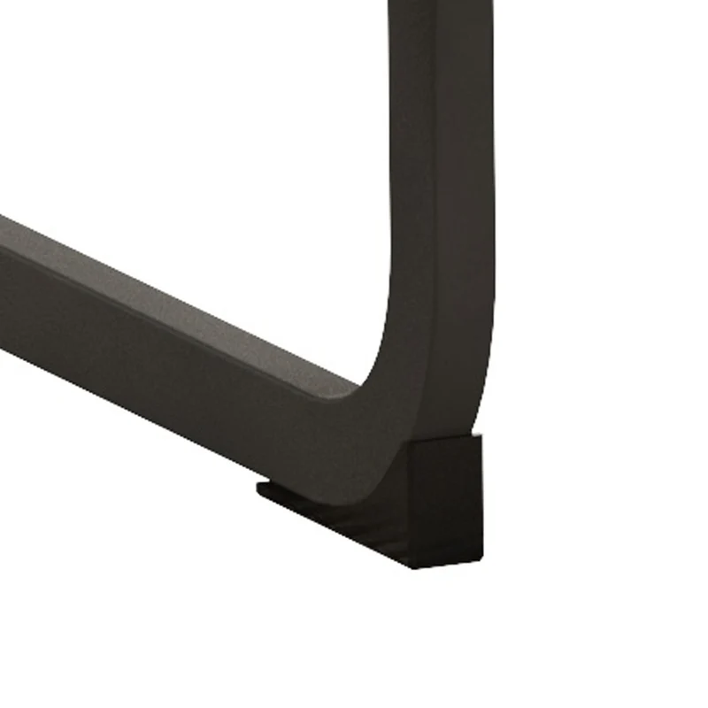 Lot de 2 chaises de salle à manger marron en tissu, pieds noirs métalliques