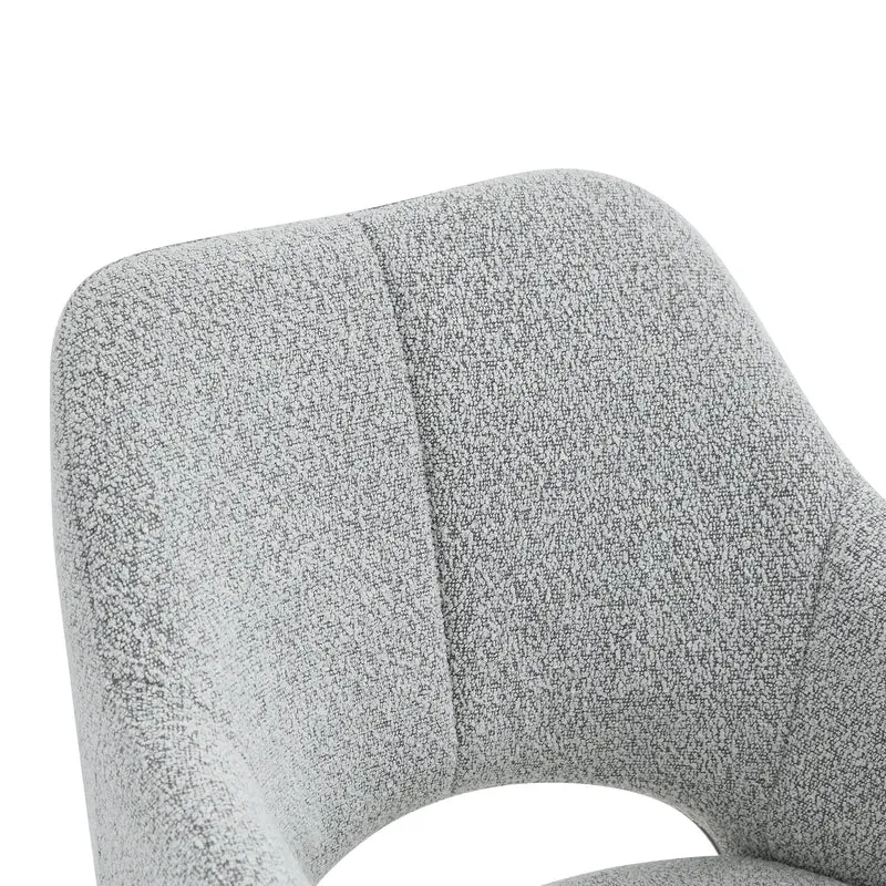 Lot de 2 chaises pivotantes gris clair en tissu, pieds bois SCANDINAVIANRESINSTY