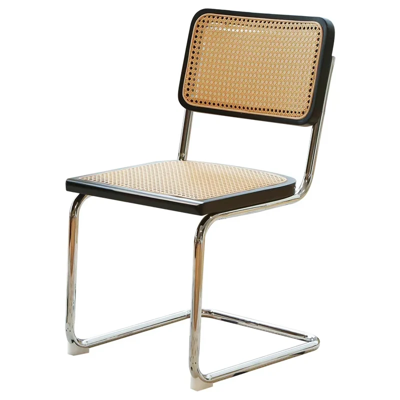 Lot de 4 chaises en rotin noir, style Breuer RUSTICSTONEELITE
