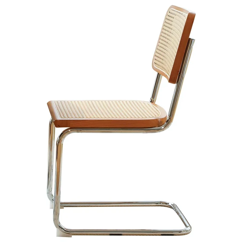 Lot de 4 chaises en rotin marron, style Breuer RUSTICSTONELINE