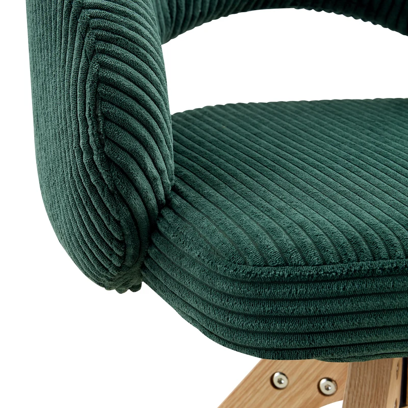 Lot de 2 chaises pivotantes en velours côtelé vert foncé rétro SCANDINAVIANSIDEBOAR