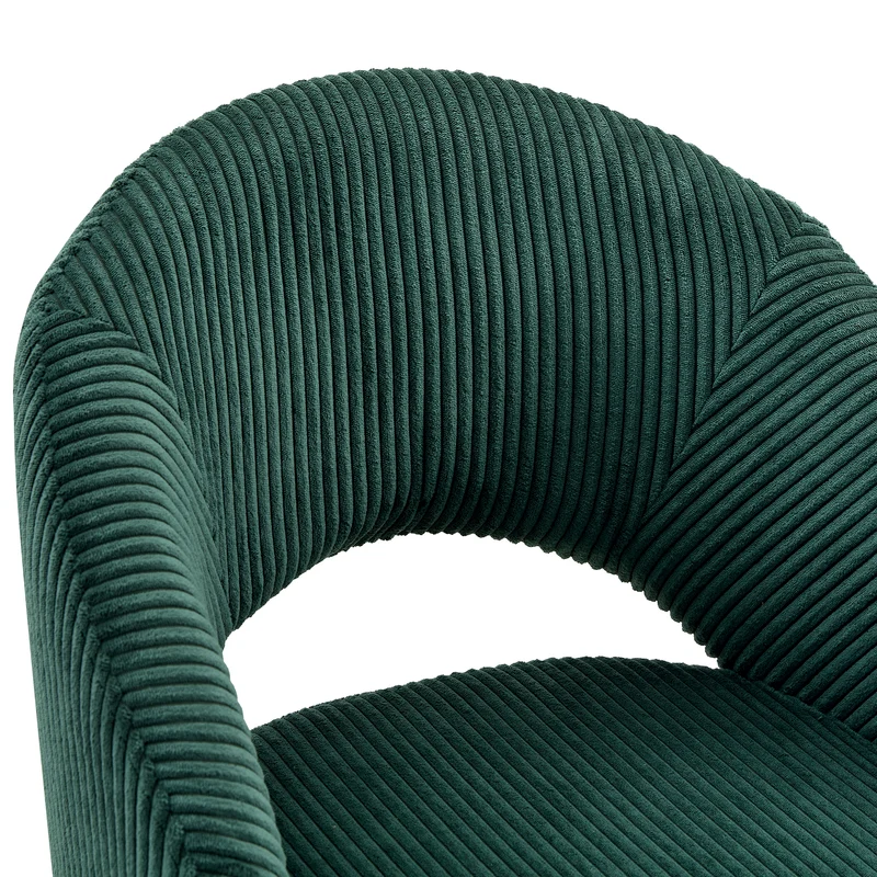 Lot de 2 chaises pivotantes en velours côtelé vert foncé rétro SCANDINAVIANSIDEBOAR
