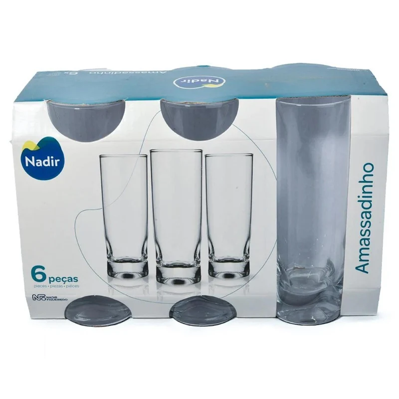 Set de 6 verres longs 290ml, Amassadinho Nadir