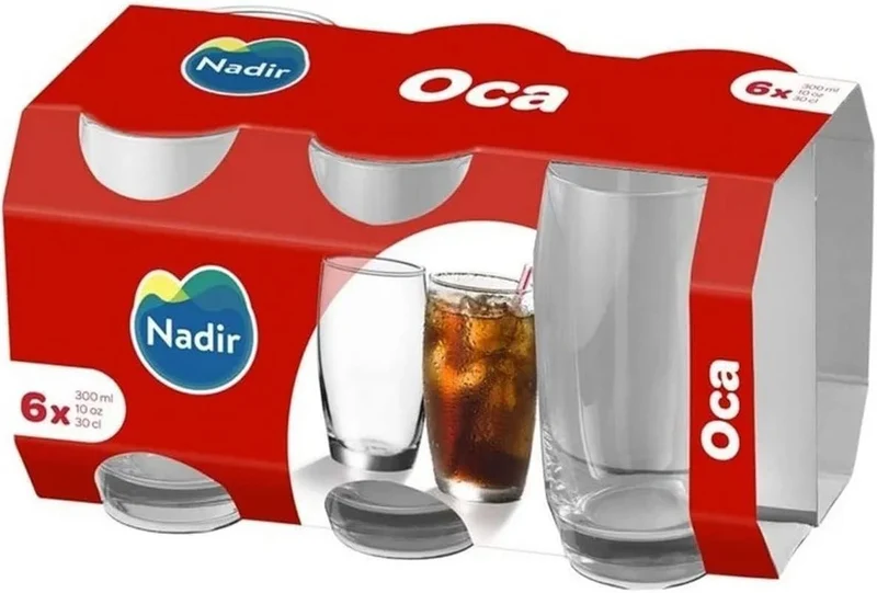 Set de 6 verres longs 300ml, Oca Nadir