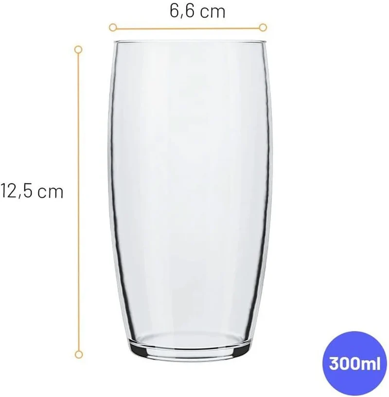 Set de 6 verres longs 300ml, Oca Nadir