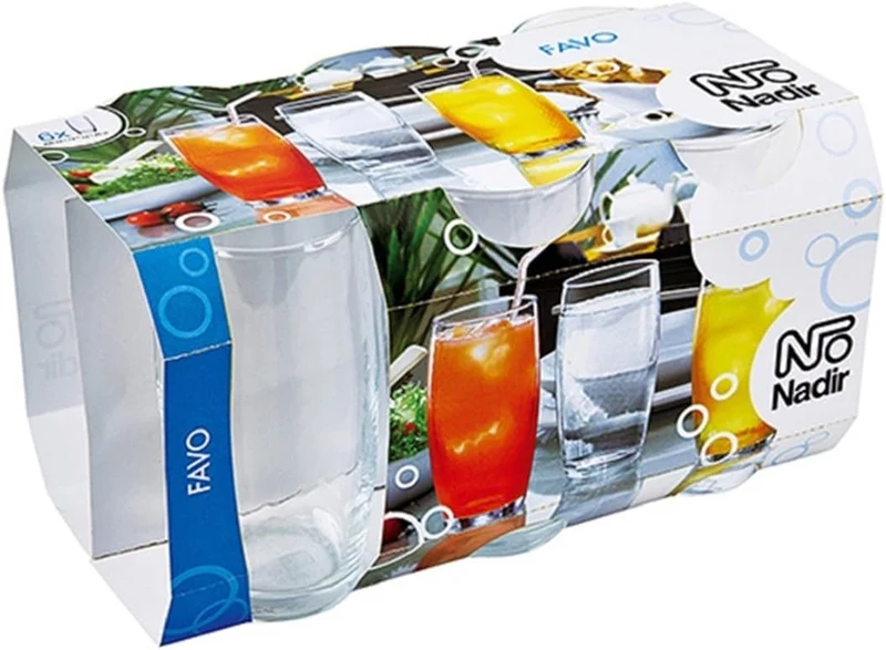 Set de 6 verres longs 430ml, Favo Nadir