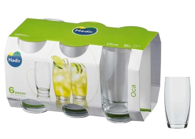 Set de 6 verres longs 400ml, Oca Nadir