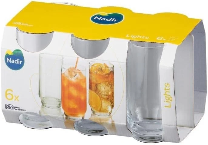 Set de 6 verres longs 410ml, Lights Nadir