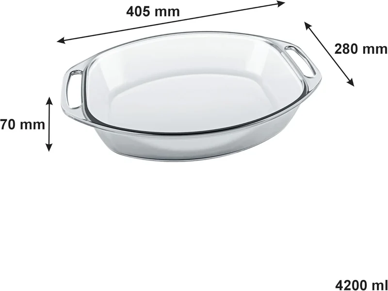 Rôtissoire ovale en verre, 4,2L